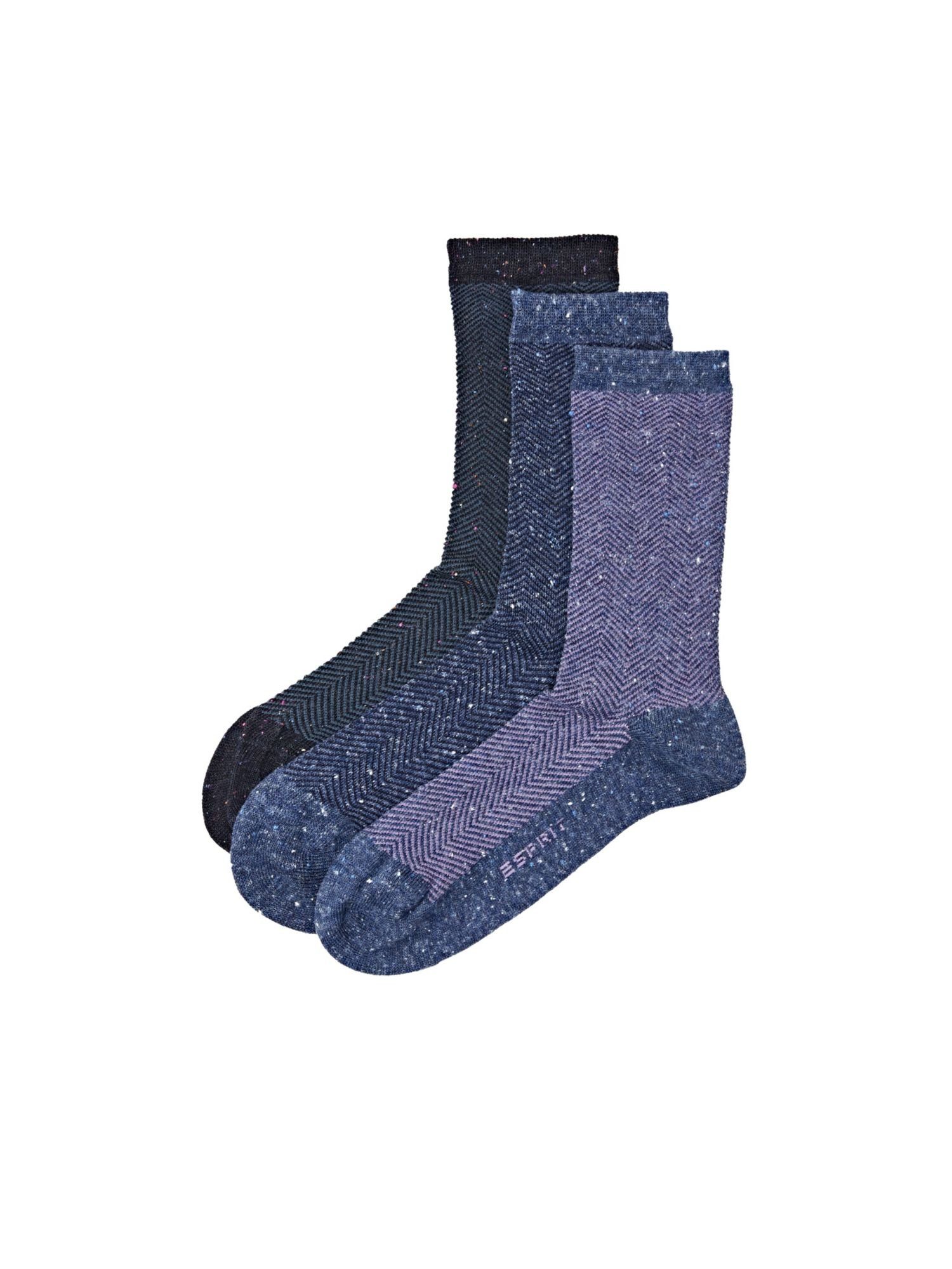 Esprit Socken 3er-Pack Socken mit Fischgratmuster BLUE