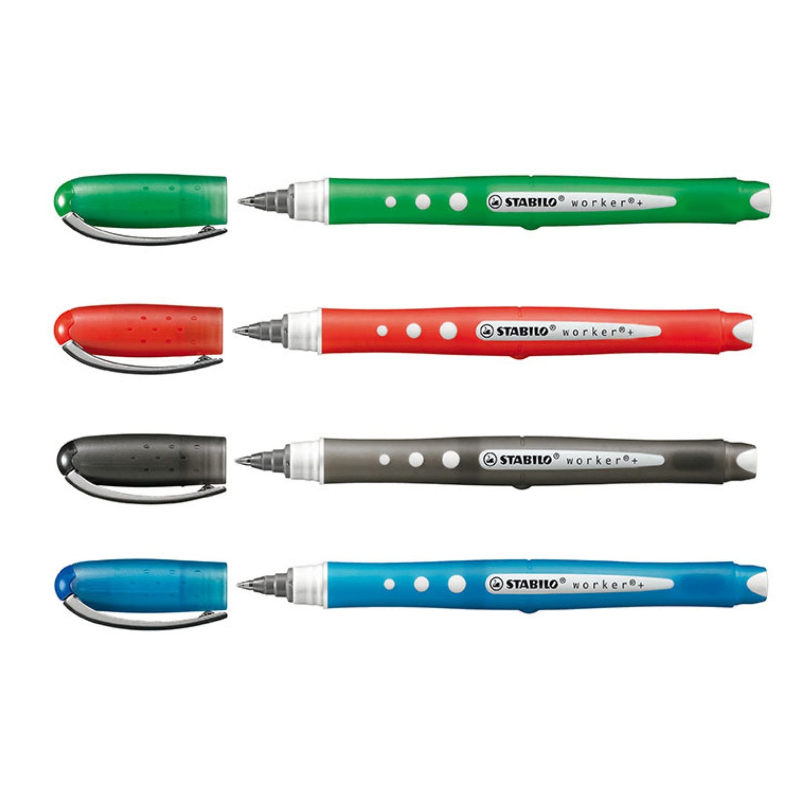 STABILO Hefter STABILO worker+ colorful Tintenroller - 0,5 mm - 4er Etui