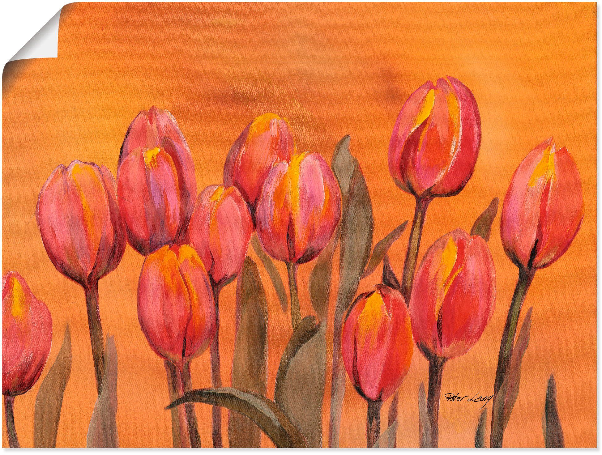 Artland Wandbild Tulpen, Blumen St), in für Alubild, Poster Montag Größen, Fertig zum (1 oder Aufhängen Wandaufkleber einfache versch. Leinwandbild, als