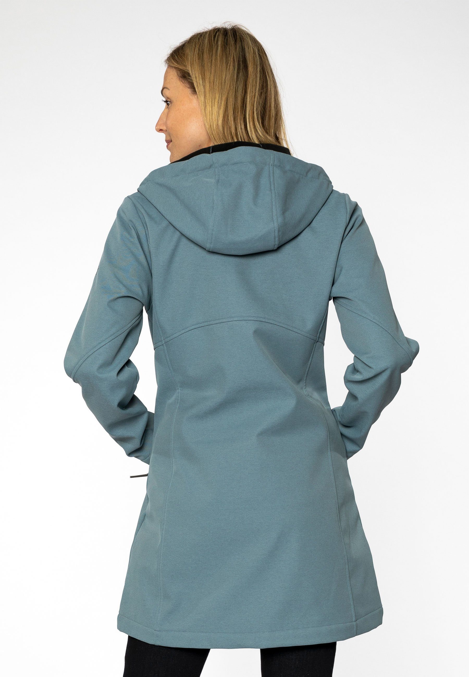 halblang wasserabweisend Elkline Jacke ashblue taillierte Softshelljacke Skills Soft