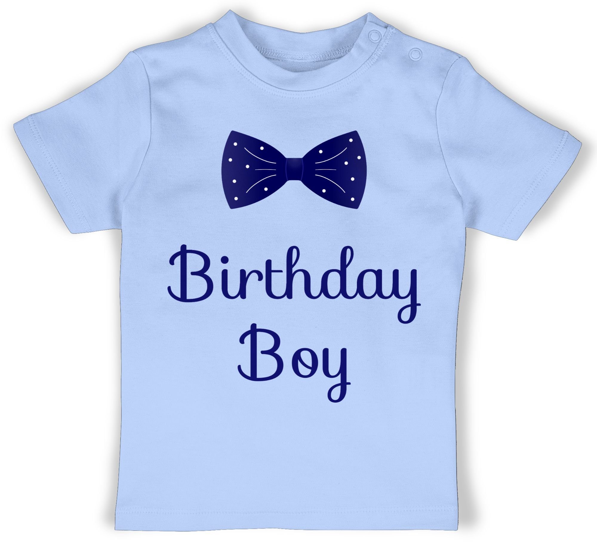 Shirtracer T-Shirt Birthday Boy - Fliege Geburtstag Geschenk für Babys 2 Babyblau