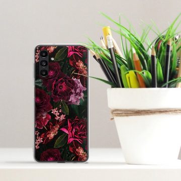 DeinDesign Handyhülle Rose Blumen Blume Dark Red and Pink Flowers, Samsung Galaxy A04s Silikon Hülle Bumper Case Handy Schutzhülle