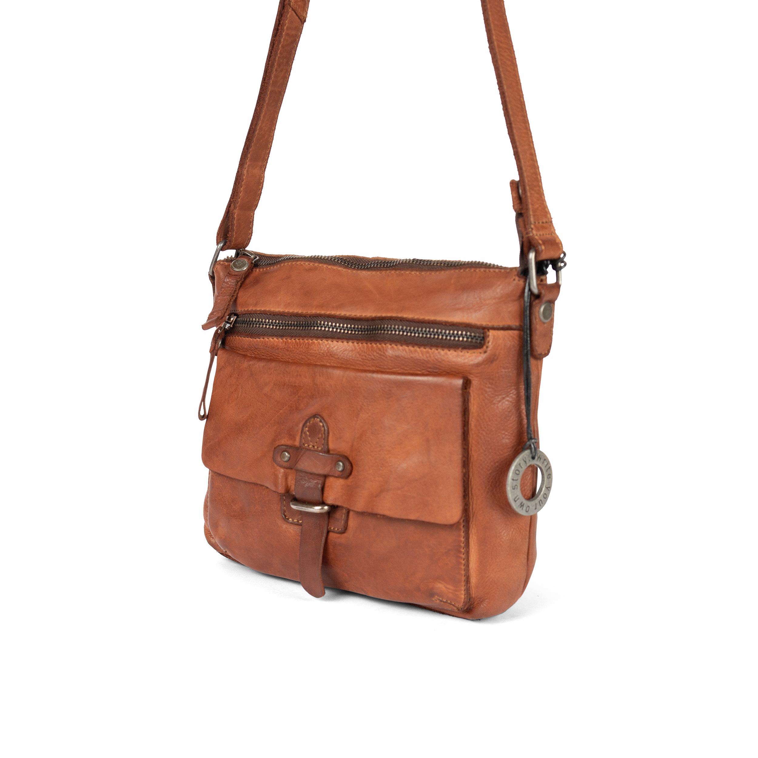 Cas8 Umhängetasche DINA – Lässige und stilvolle Ledertasche aus naturbelassenem Echtleder, einzigartig durch Echtleder