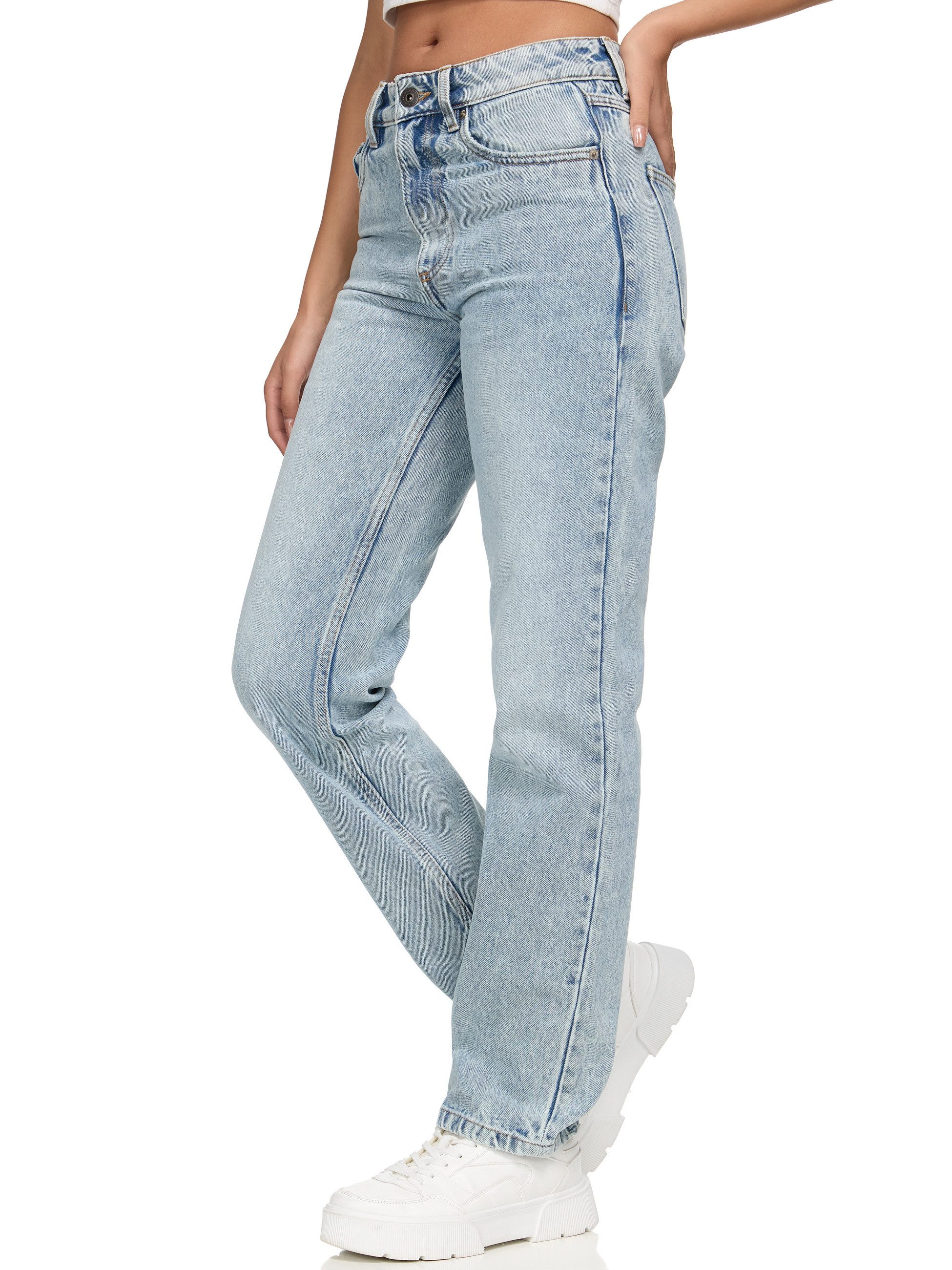 REPUBLIX Loose-fit-Jeans Madeline Damen Mid Waist Loose-fit Denim Jeans Basic