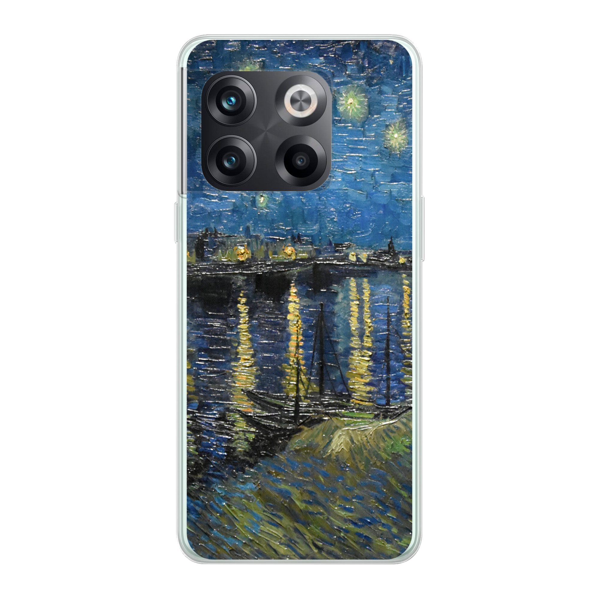 MuchoWow Handyhülle für OnePlus 10T Sternennacht über der Rhone - Van Gogh - Kunst, Phone Case, Silikon, Schutzhülle Dünn