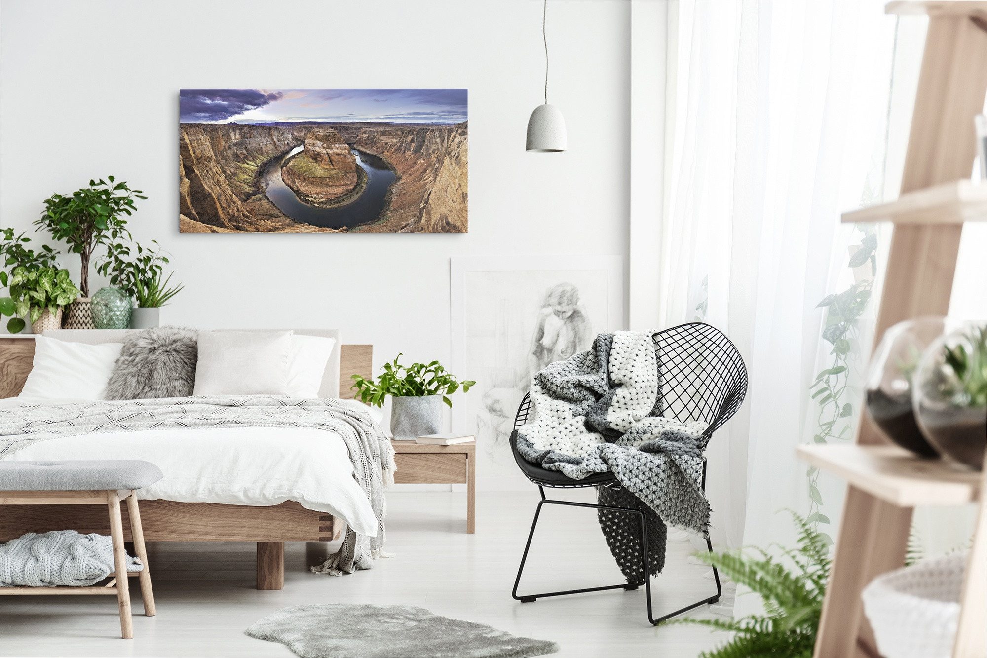 Sinus Art Leinwandbild Kunstdruck Bilder 120x60cm Colorado River USA Grand Canyon Fluss Felse, (1 St)