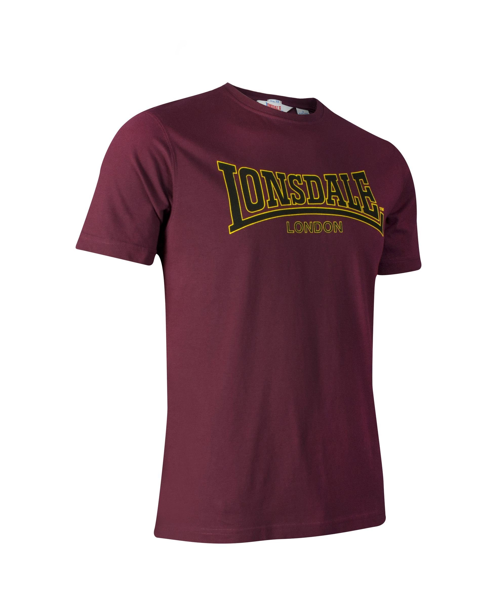 Classic T-Shirt Adult Herren Lonsdale T-Shirt Lonsdale oxblood