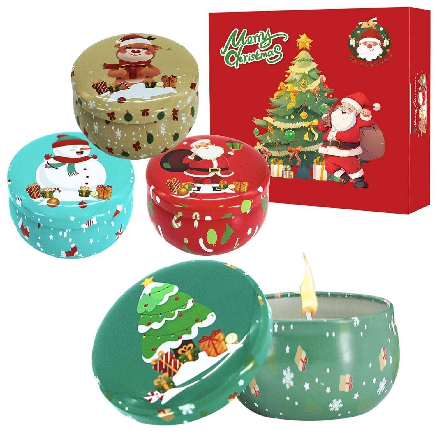 LuxusKollektion Duftkerze Duftkerzen-Set Weihnachten 4er Duftbox