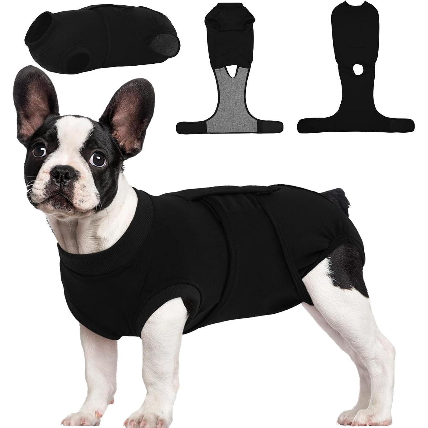 LuxusKollektion OP-Body Hundebody OP Schutzanzug Kastration Antileck S (1er Pack) Schwarz