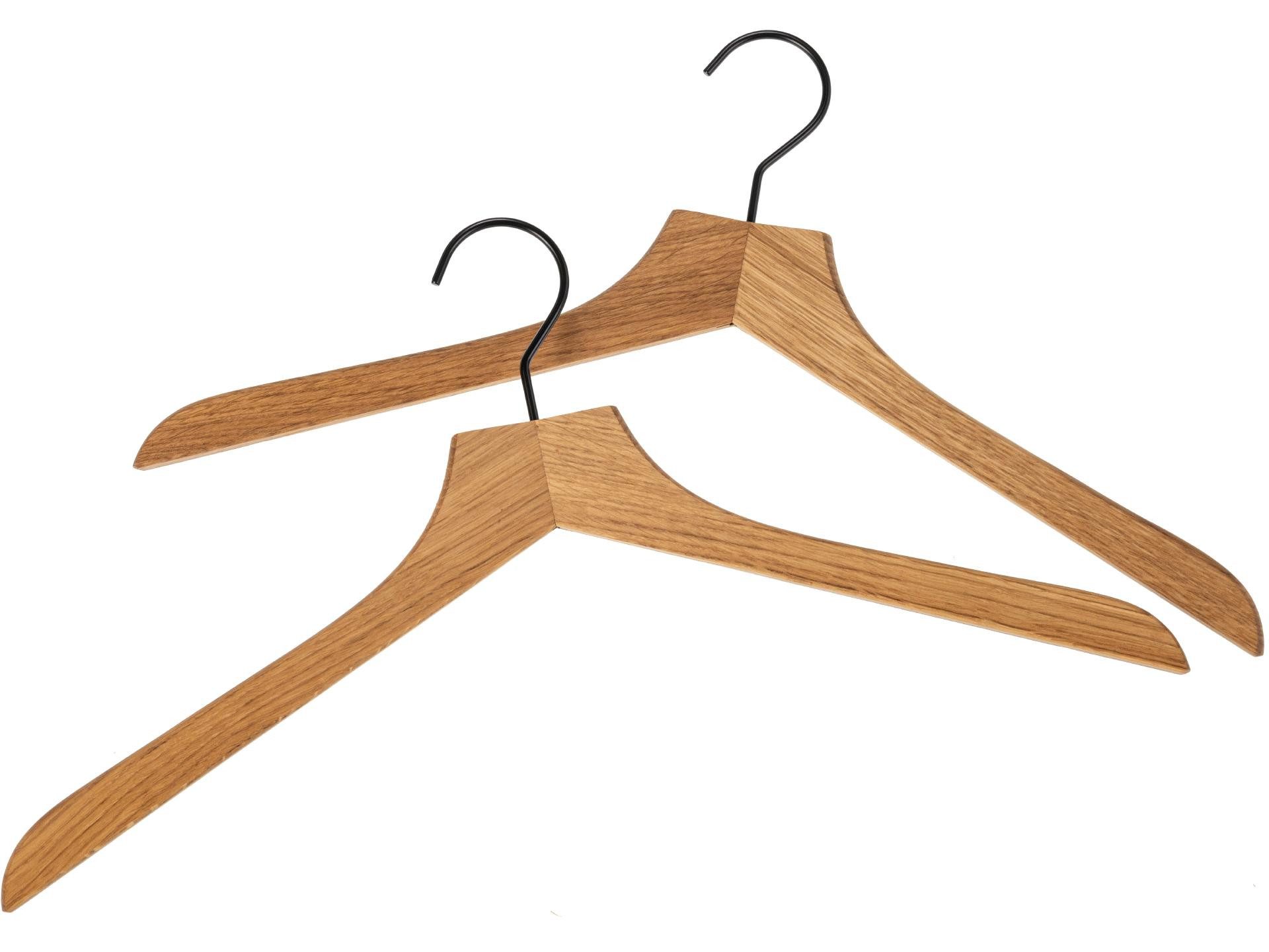 Holz Frank Kleiderbügel Kleiderbügel aus geölter Eiche mit schwarzem Haken günstig online kaufen