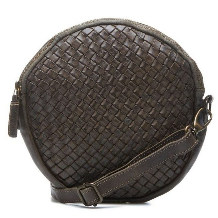 Chabo Bags & More Runde Tasche Image Circle Leder Umhängetasche mit geflochtenen Lederstreifen und Reißverschluss (1-tlg)