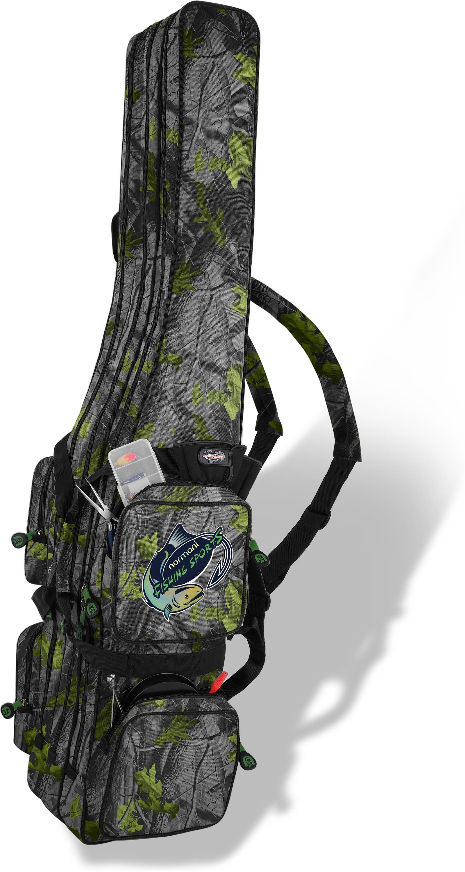 normani Angelrutentasche, Rutenfutteral Angelrutenrucksack Angelrutentasche mit 3-4 Fächern