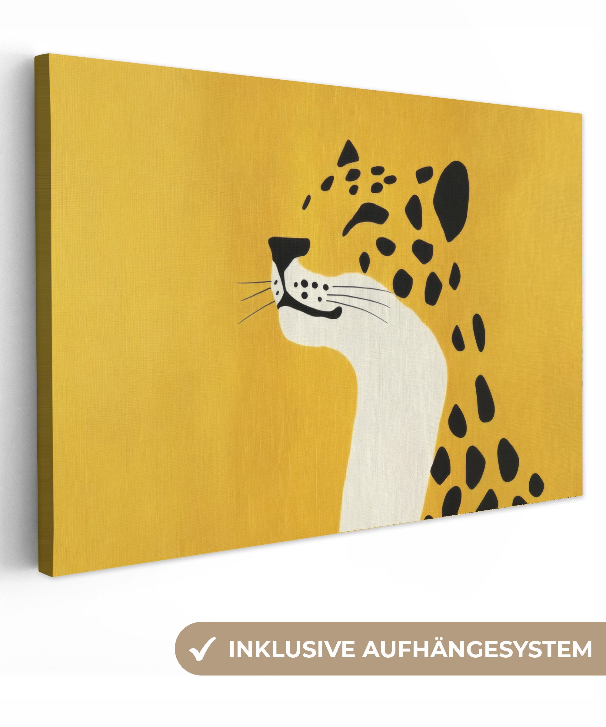 Leinwandbild Gepard - Illustration - Gelb