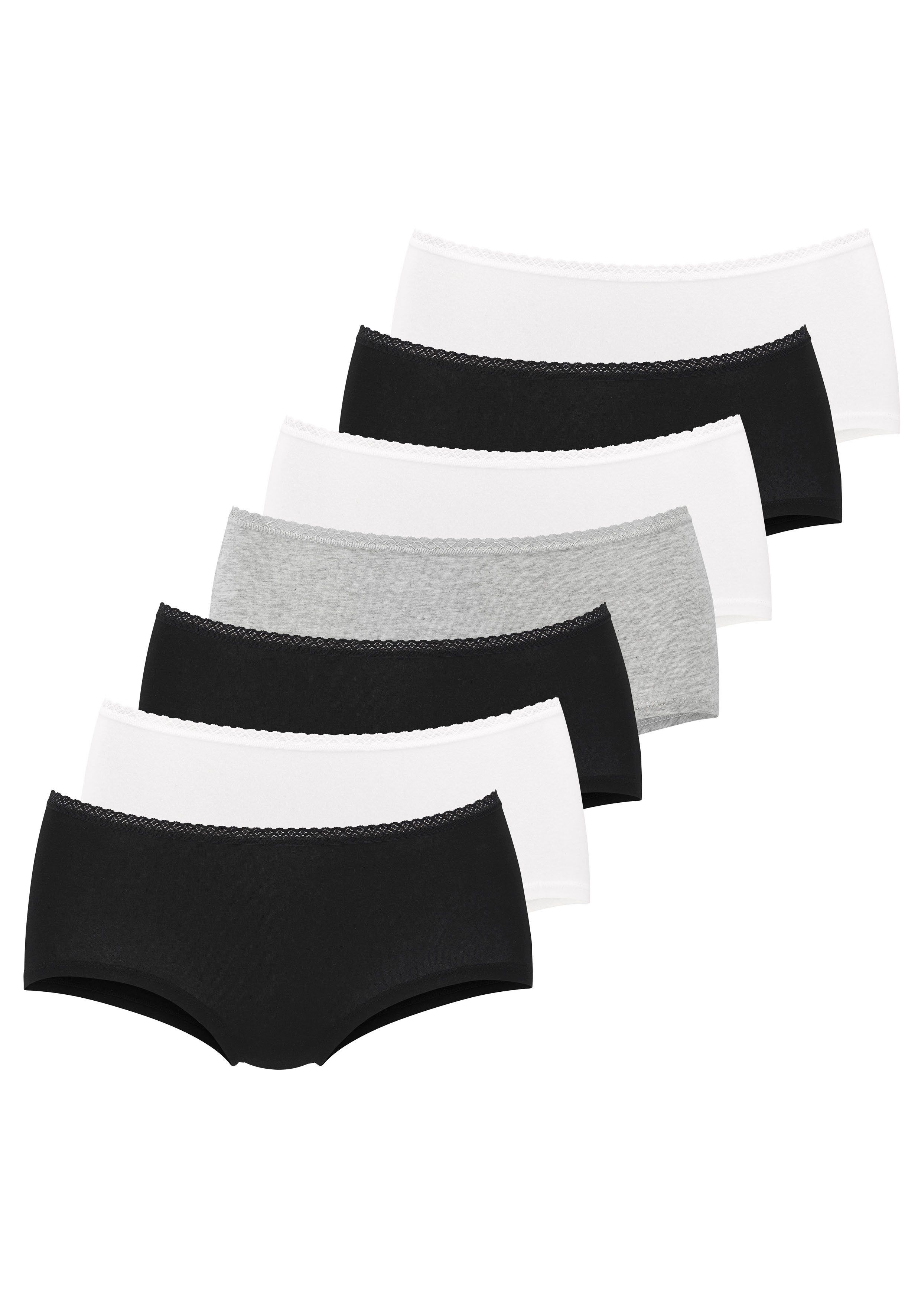 Vivance by Lascana Panty (7er-Pack) aus weicher Baumwollqualität mit feiner Spitzeneinfassung