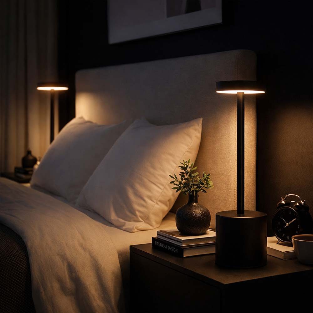 GLOBO LIGHTING Schreibtischlampe, LED-Leuchtmittel fest verbaut, Warmweiß, Neutralweiß, Tageslichtweiß, LED Tischleuchte Wohnzimmerlampe Touchdimmer schwarz CCT H 34 cm 2x
