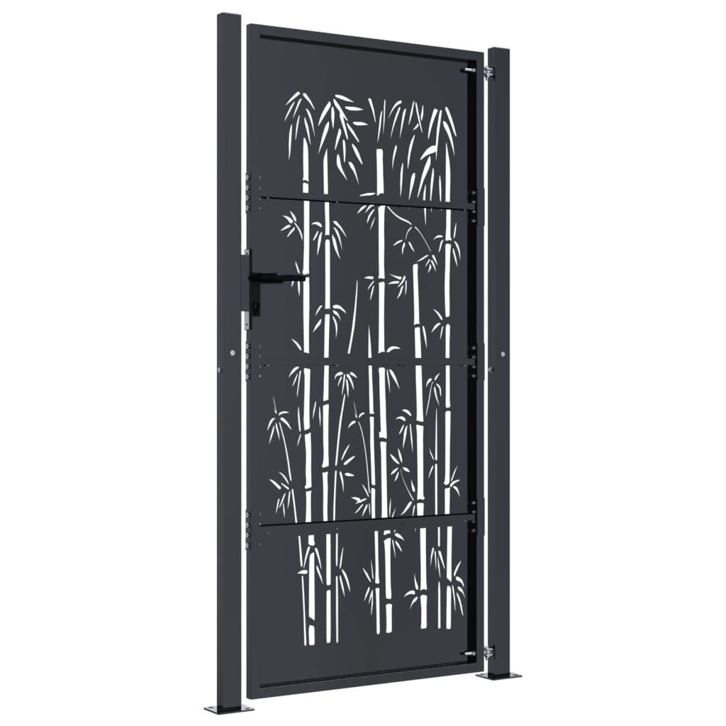 vidaXL Gartentor Gartentor Anthrazit 100x175 cm Stahl Bambus-Design – Bild 4 von 5