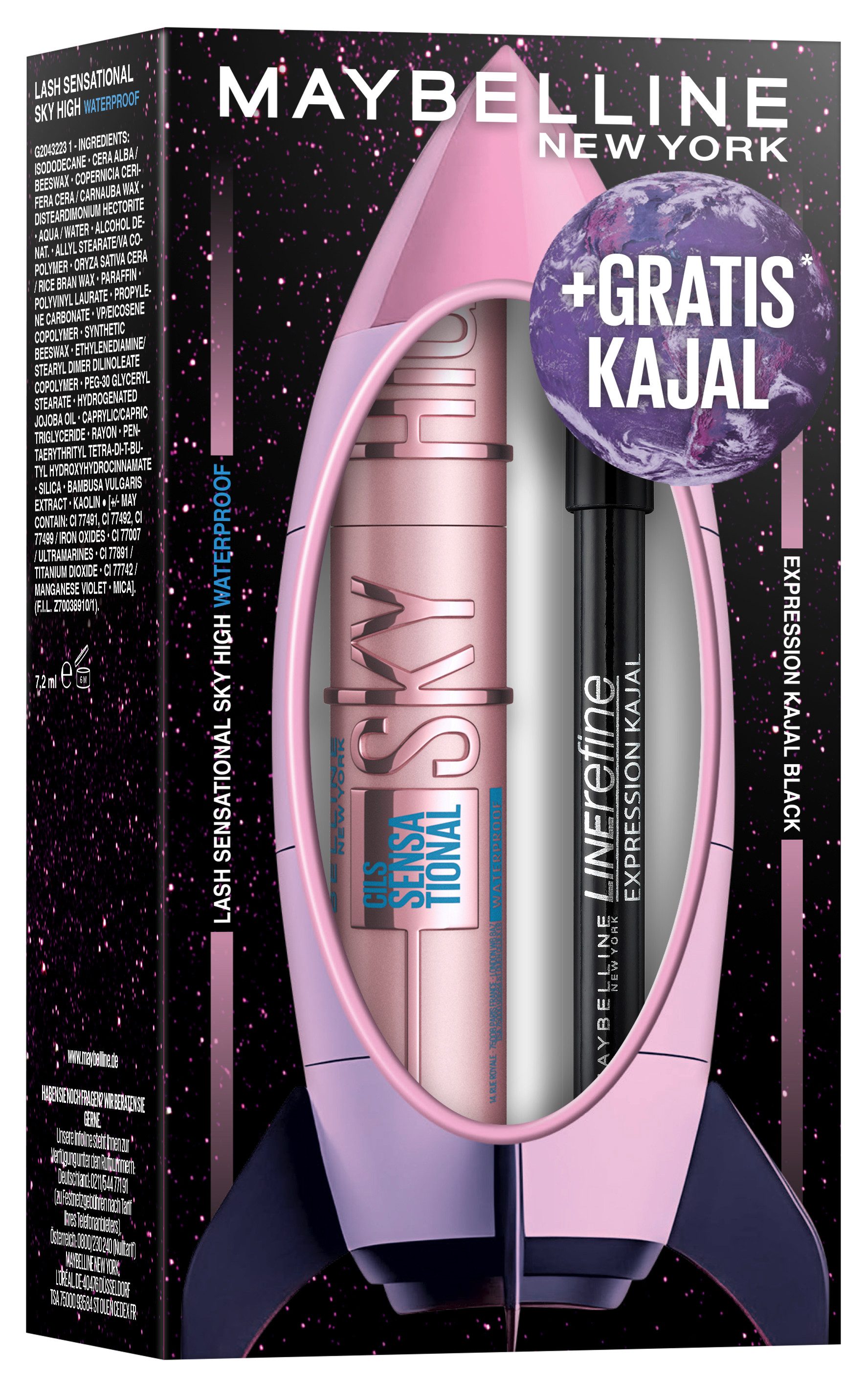 MAYBELLINE NEW YORK Make-up Set Maybelline New York Xmas Coffret Sky High + Expression Kajal