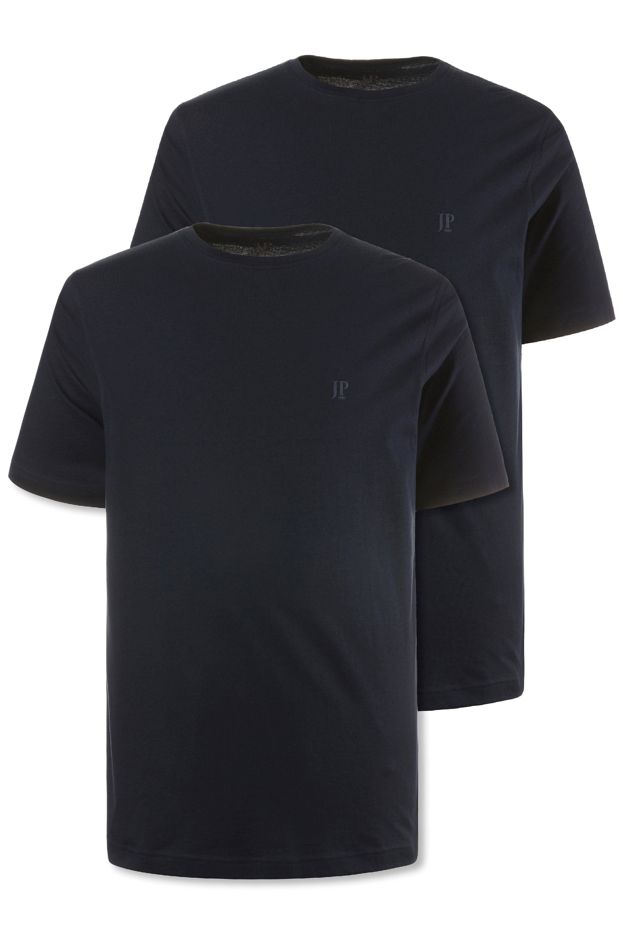 8XL 2er-Pack dunkel Rundhals marine T-Shirt bis Basic T-Shirts (2-tlg) JP1880