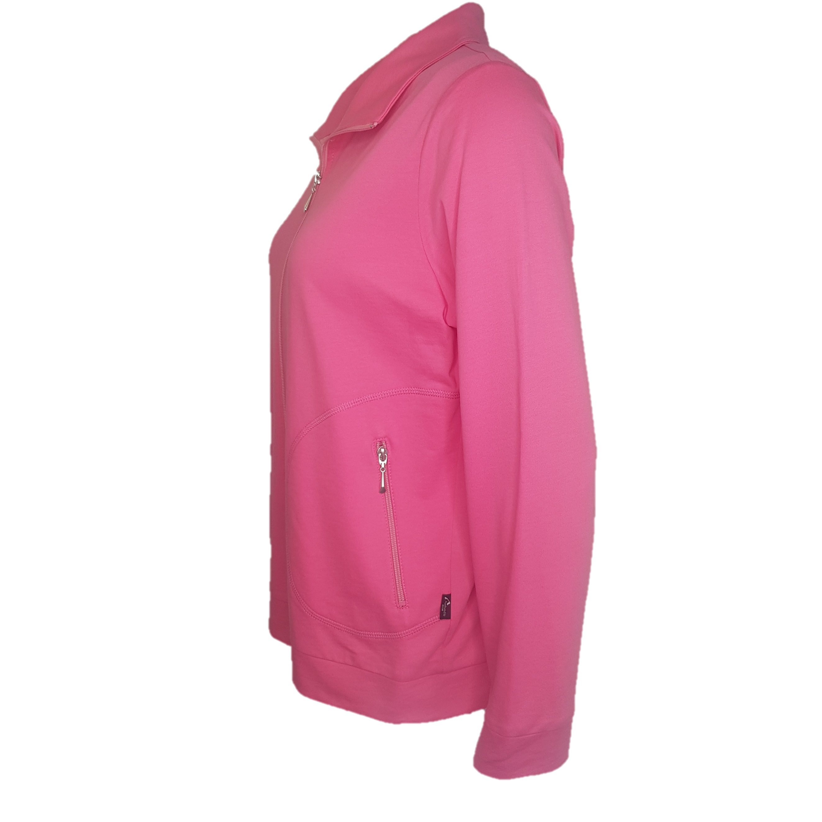 Authentic Baumwolle aus Sport- und Sweatjacke Pink 100% Damen Klein Freizeitjacke