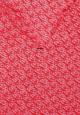 Cecil Klassische Bluse Cecil Bluse mit Minimal Print in Vibrant Red (1-tlg) Tunnelzugbändchen