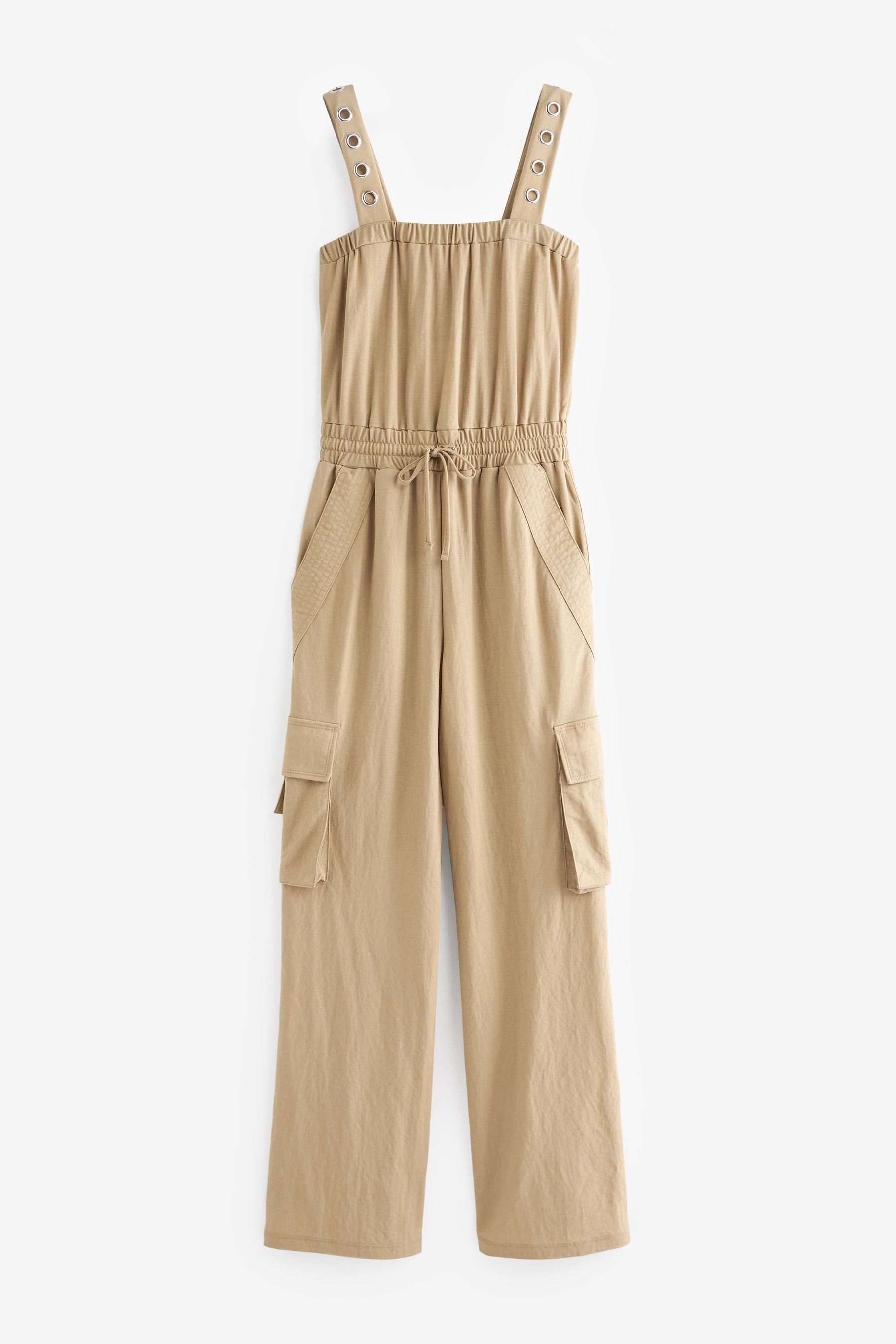 Next Jumpsuit Ärmelloser Cargo-Jumpsuit mit Kordelzug (1-tlg)