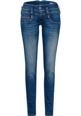 Herrlicher Slim-fit-Jeans PITCH SLIM ORGANIC Vintage-Style mit Abriebeffekten