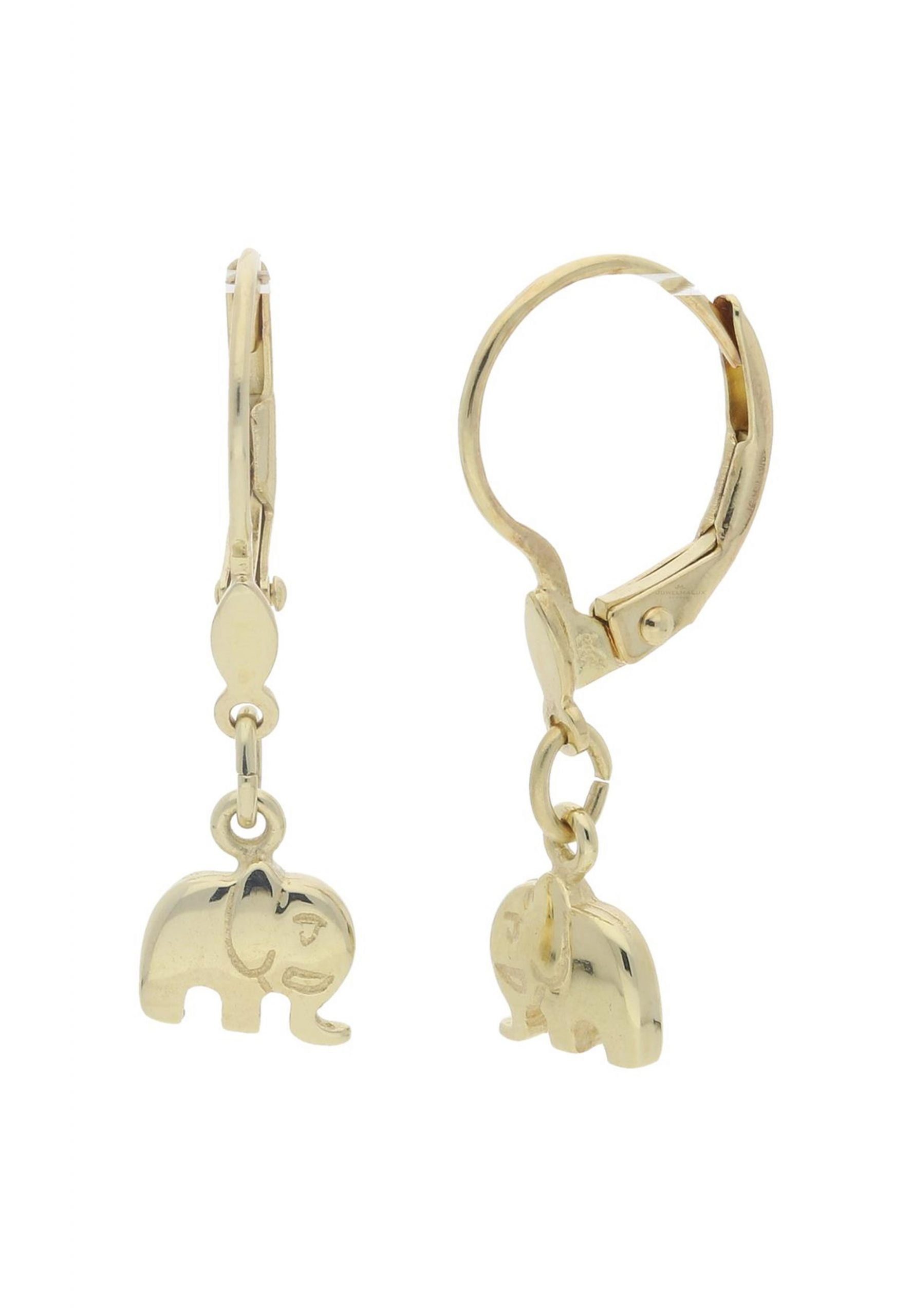 JuwelmaLux Paar Ohrhänger Ohrhänger Gold Elefant Kinderohrringe 23,9 mm (2-tlg), Mädchen Ohrhänger Gold 333/000, inkl. Schmuckschachtel