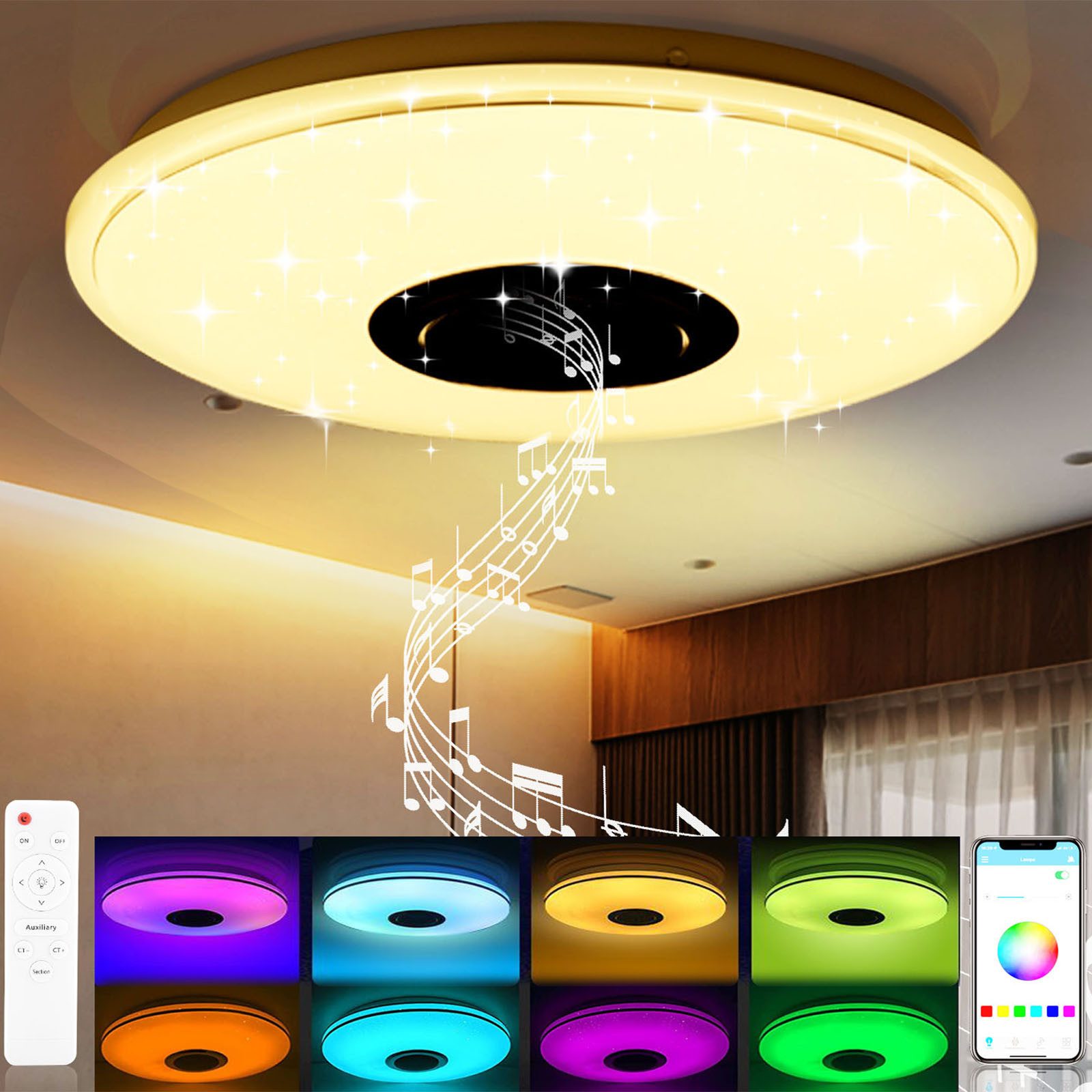 oyajia Deckenleuchte 38W/60W RGB LED Deckenlampe günstig online kaufen