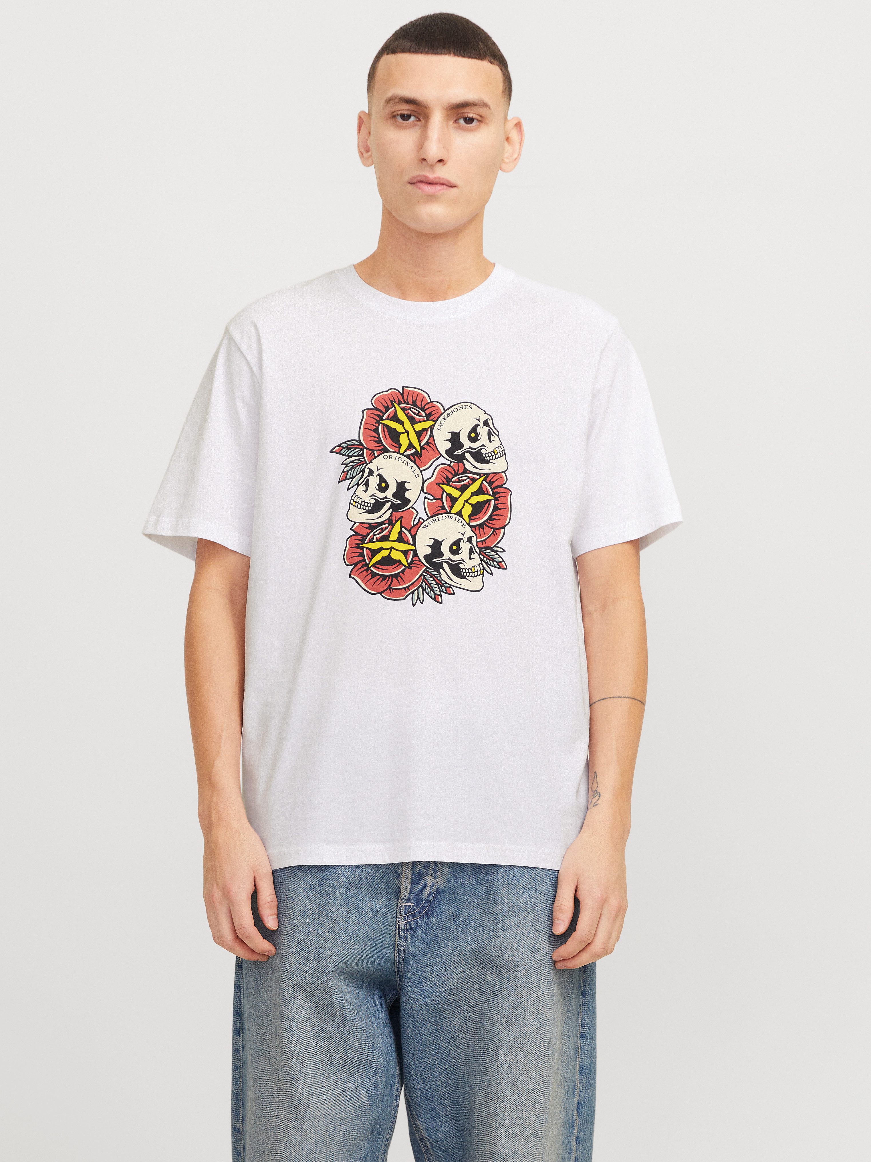 Jack & Jones T-Shirt JORANATOMY SKULL TEE SS CREW NECK LN günstig online kaufen