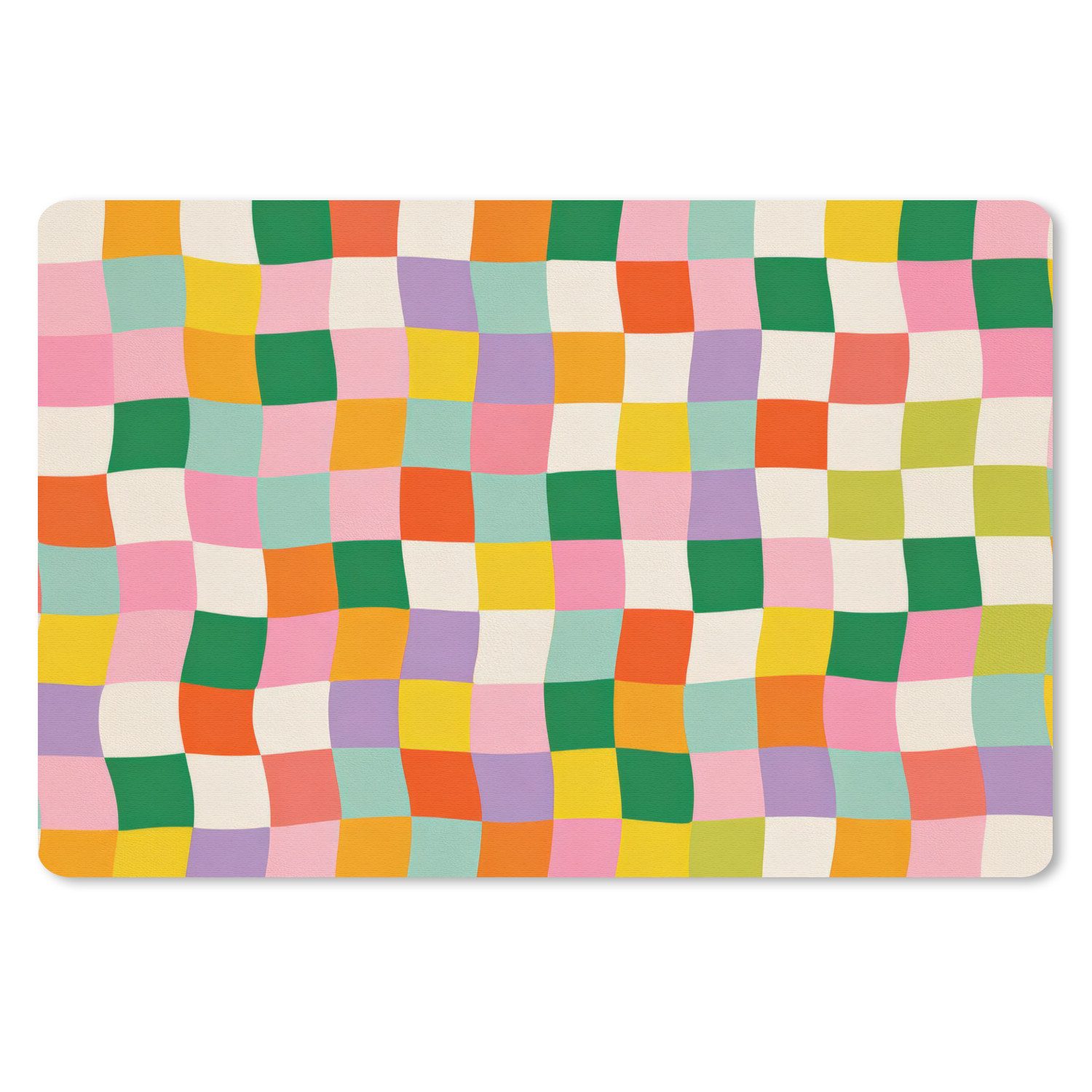 MuchoWow Mauspad Quadrate - Bunt - Gewellt (1-St), Mouse pad Klein, Gaming Deko, PC Zubehör, 27x18 cm