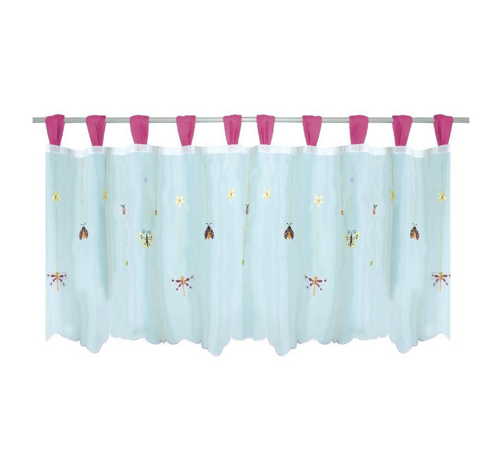 Arsvita Vorhang, Schlaufen, transparent, Voile, Bistrogardine mit Schlaufen, Transparente Küchengardine 150cm x 45cm