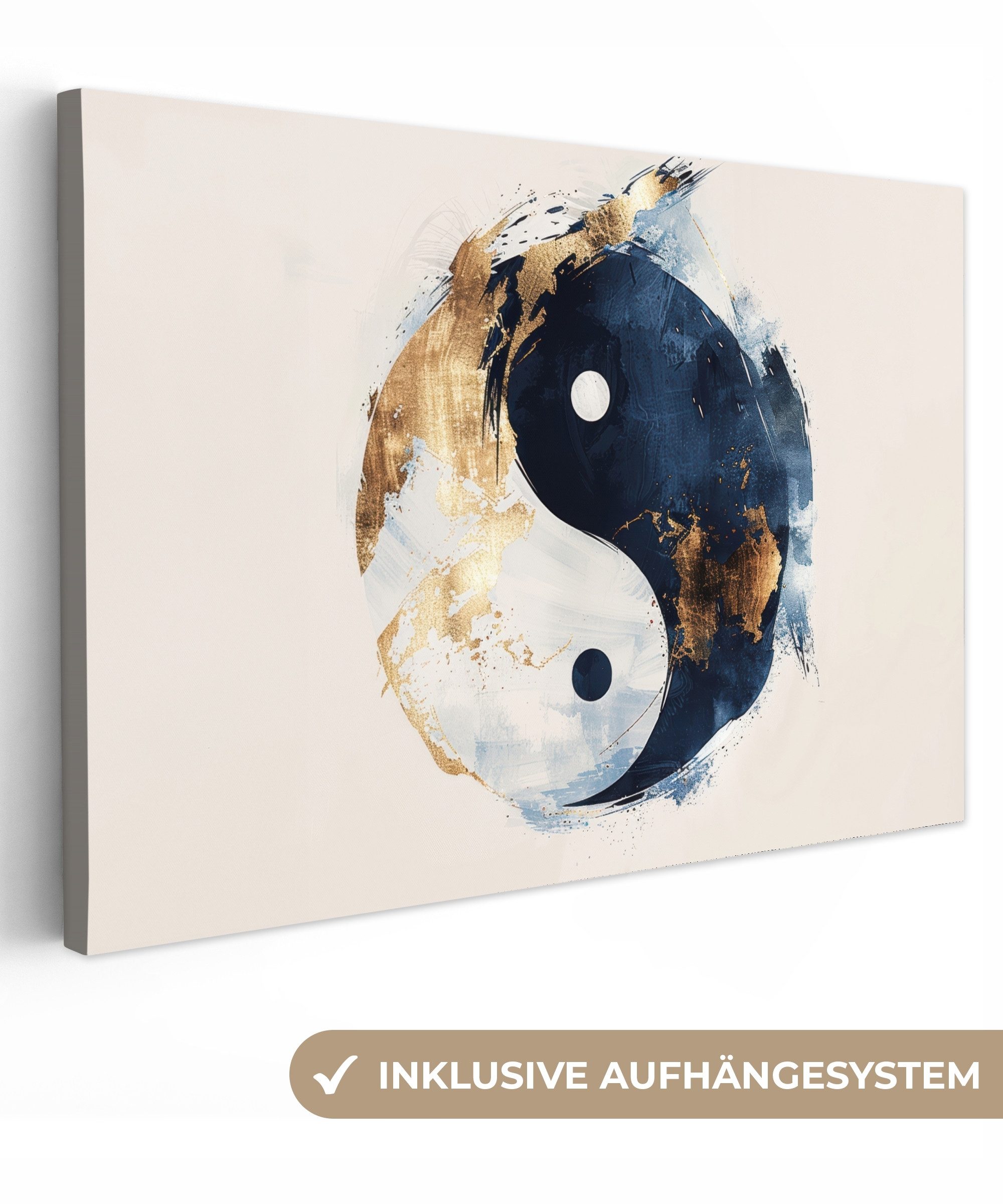 OneMillionCanvasses® Leinwandbild Yin Yang - Abstrakt - Schwarz - Weiß - Go günstig online kaufen