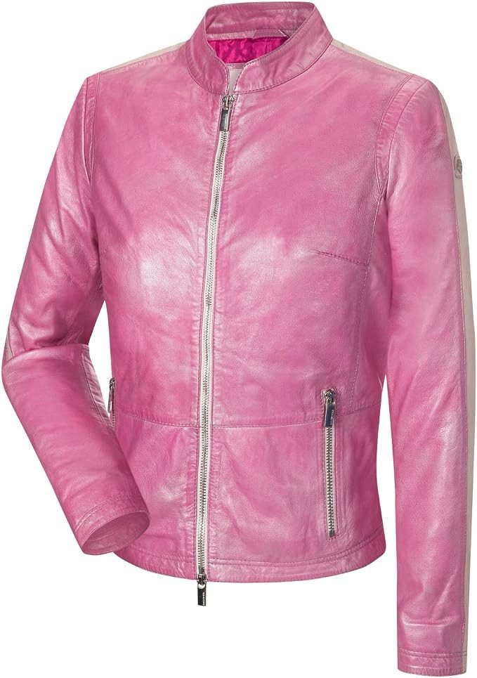 Milestone Lederjacke Lipsi Premium Lammnappa-Leder im Edlen Metallic-Look