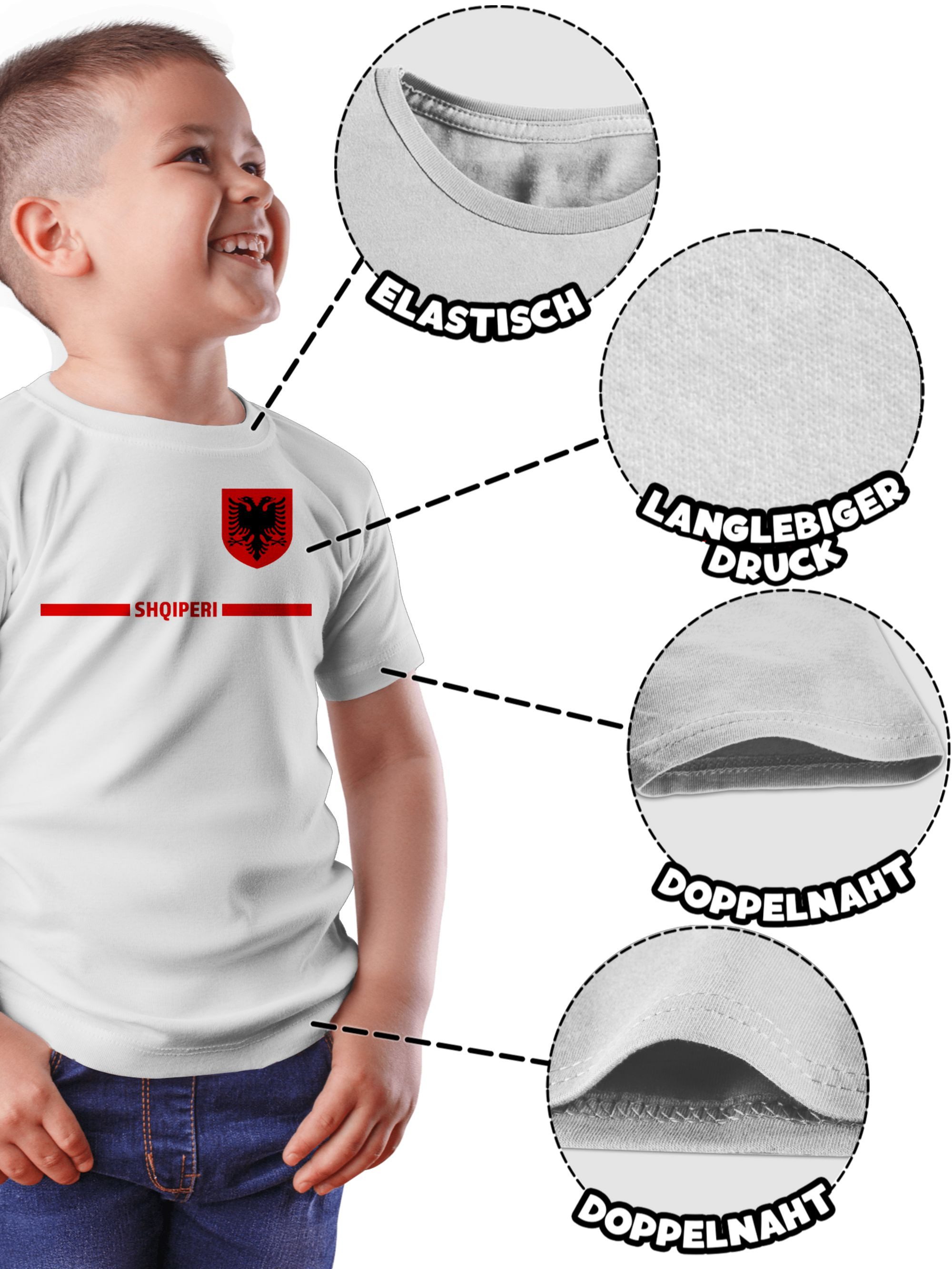 Shirtracer T-Shirt Albanien Trikot Wappen, Shqipëri mit Stolz, Albanisches Fan-Motiv (1-tlg) 2026 Fussball WM Fanartikel