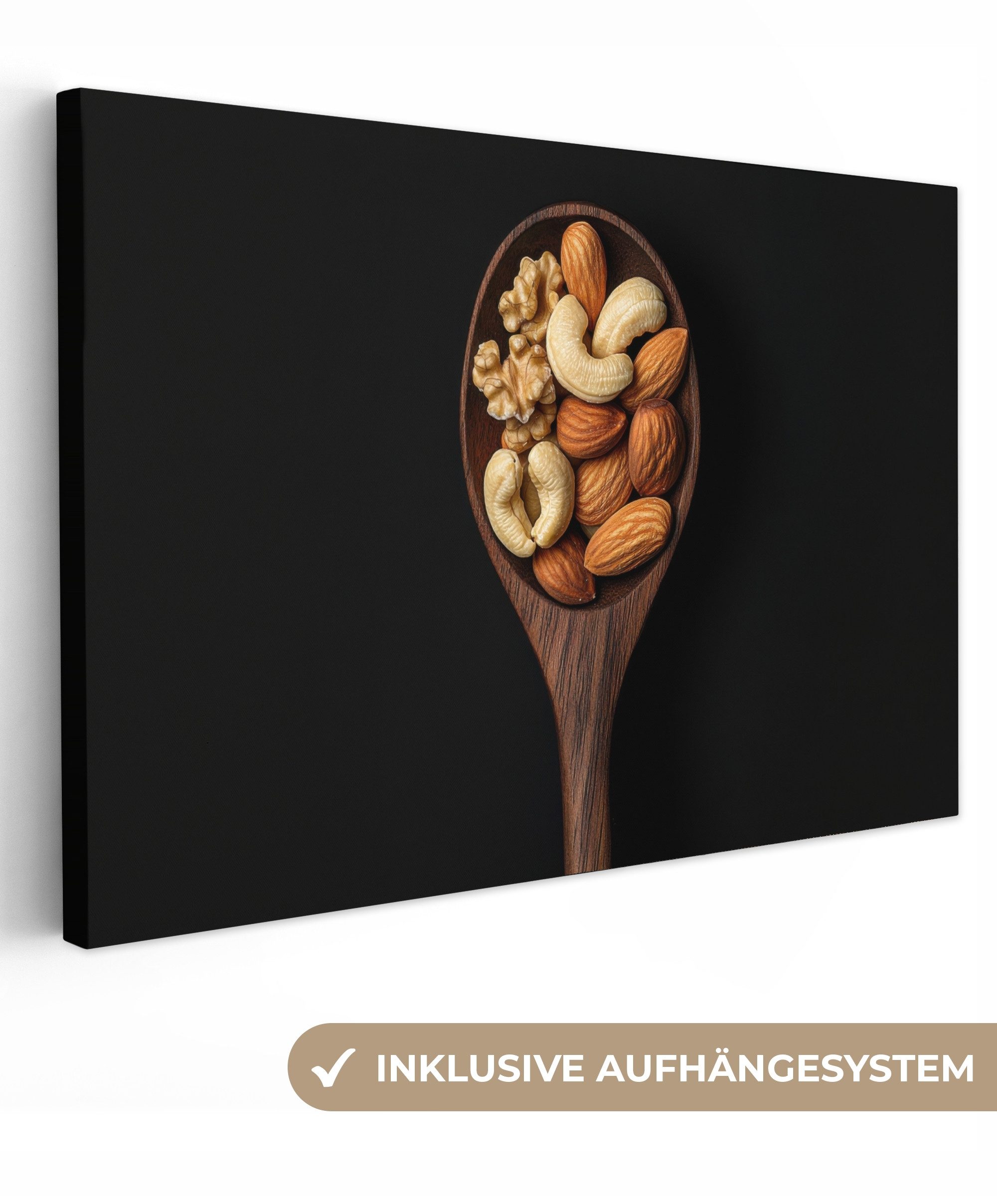 OneMillionCanvasses® Leinwandbild Holz - Walnuss - günstig online kaufen