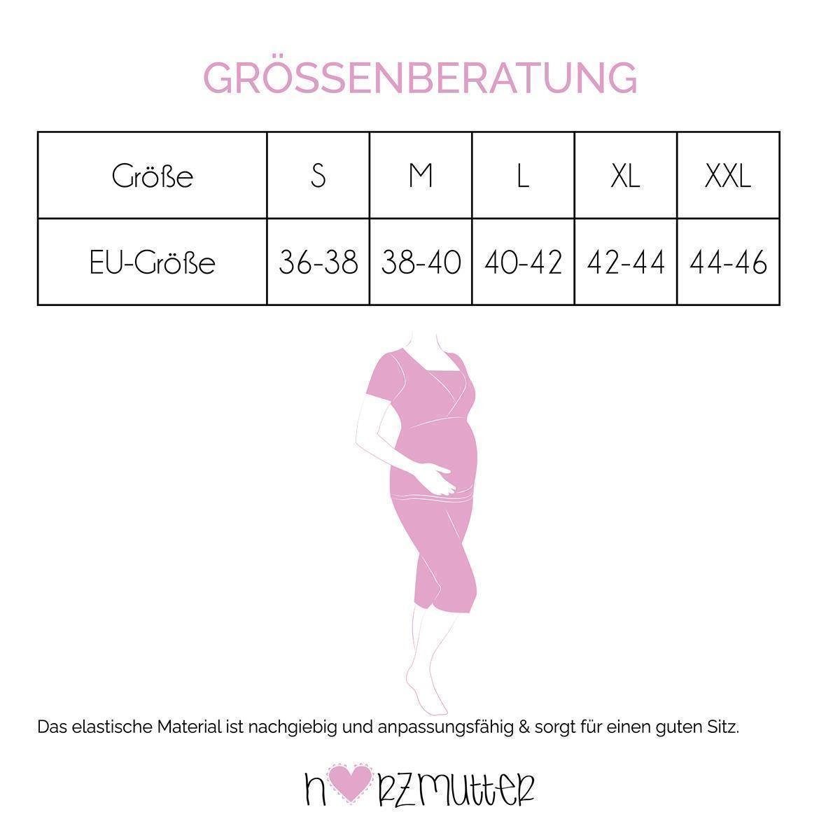 Herzmutter Umstandspyjama Stillpyjama Kurz tlg) Grau/Tupfen Soft (2 Muster - - Schwangerschaft 