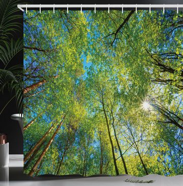Abakuhaus Duschvorhang Moderner Digitaldruck mit 12 Haken auf Stoff Wasser Resistent Breite 175 cm, Höhe 180 cm, Wald Willow Flora in der Natur