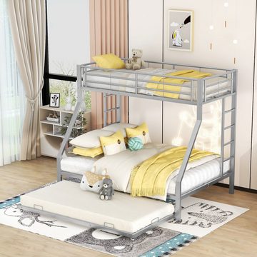 REDOM Etagenbett Kinderbett, Metallbett mit ausziehbarem Bett (Jugendliche, Erwachsene, einfach zu montieren, 90(140)x200cm, mit Leiter auf beiden Seiten für Kinder), Matratze nicht enthalten