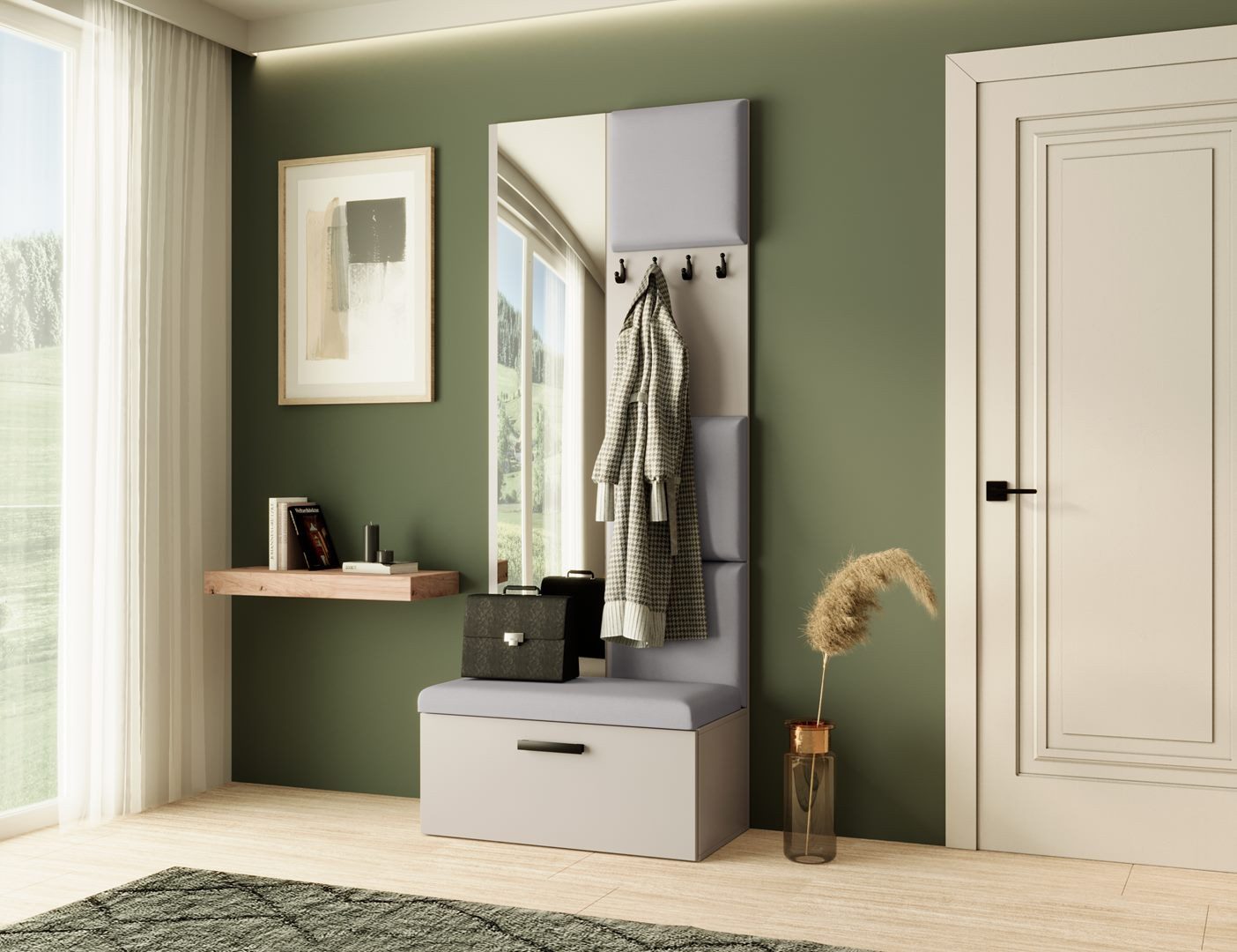 Beautysofa Garderobenschrank MARGARET III mit gepolsterten günstig online kaufen