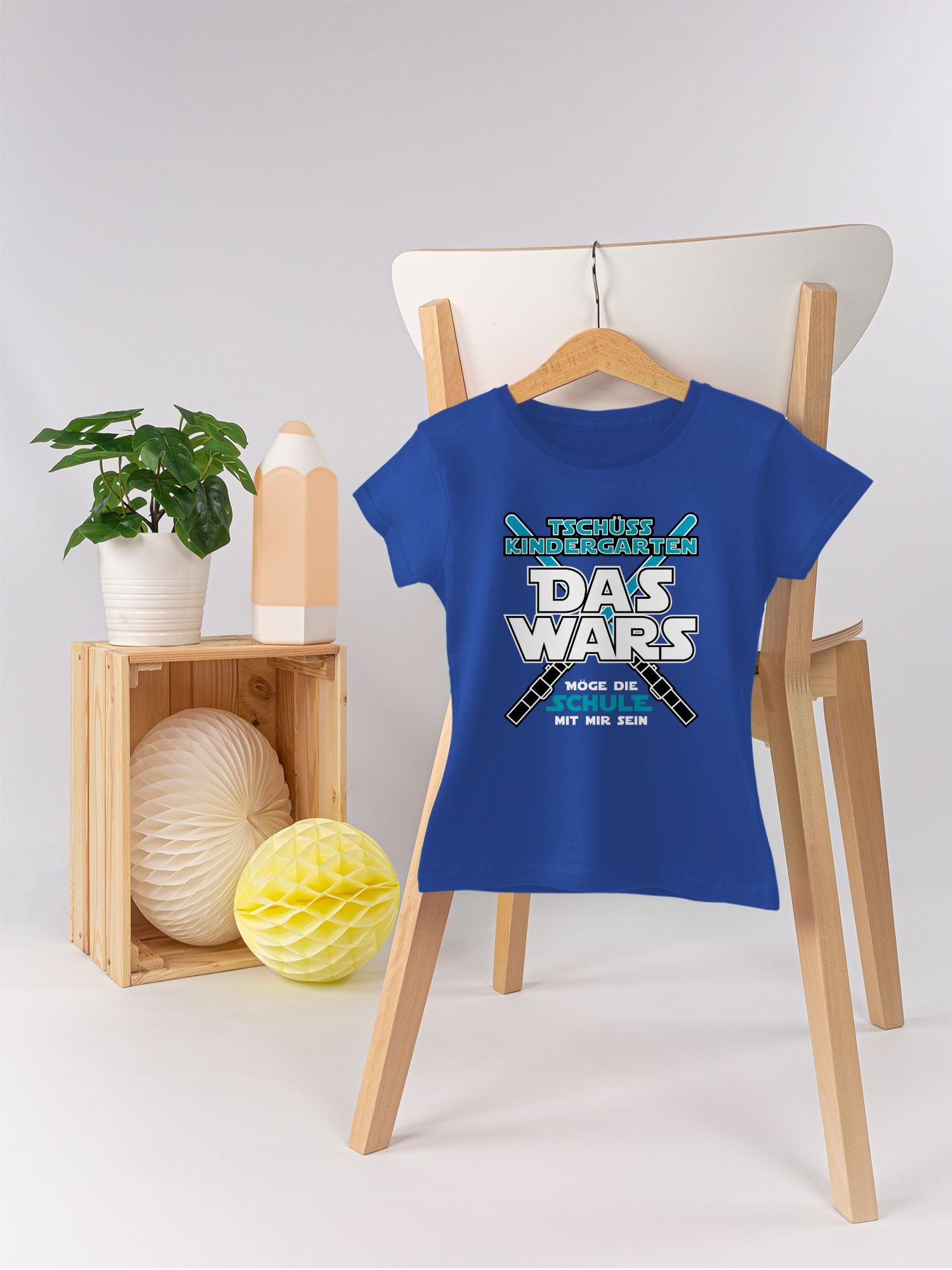 Mädchen Kindergarten Tschüss T-Shirt Einschulung Kita Shirtracer Das Wars 3 Royalblau