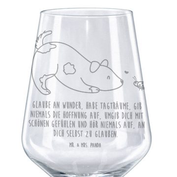 Mr. & Mrs. Panda Rotweinglas Hund Marienkäfer - Transparent - Geschenk, Hundeliebe, Hochwertige We, Premium Glas, Unikat durch Gravur