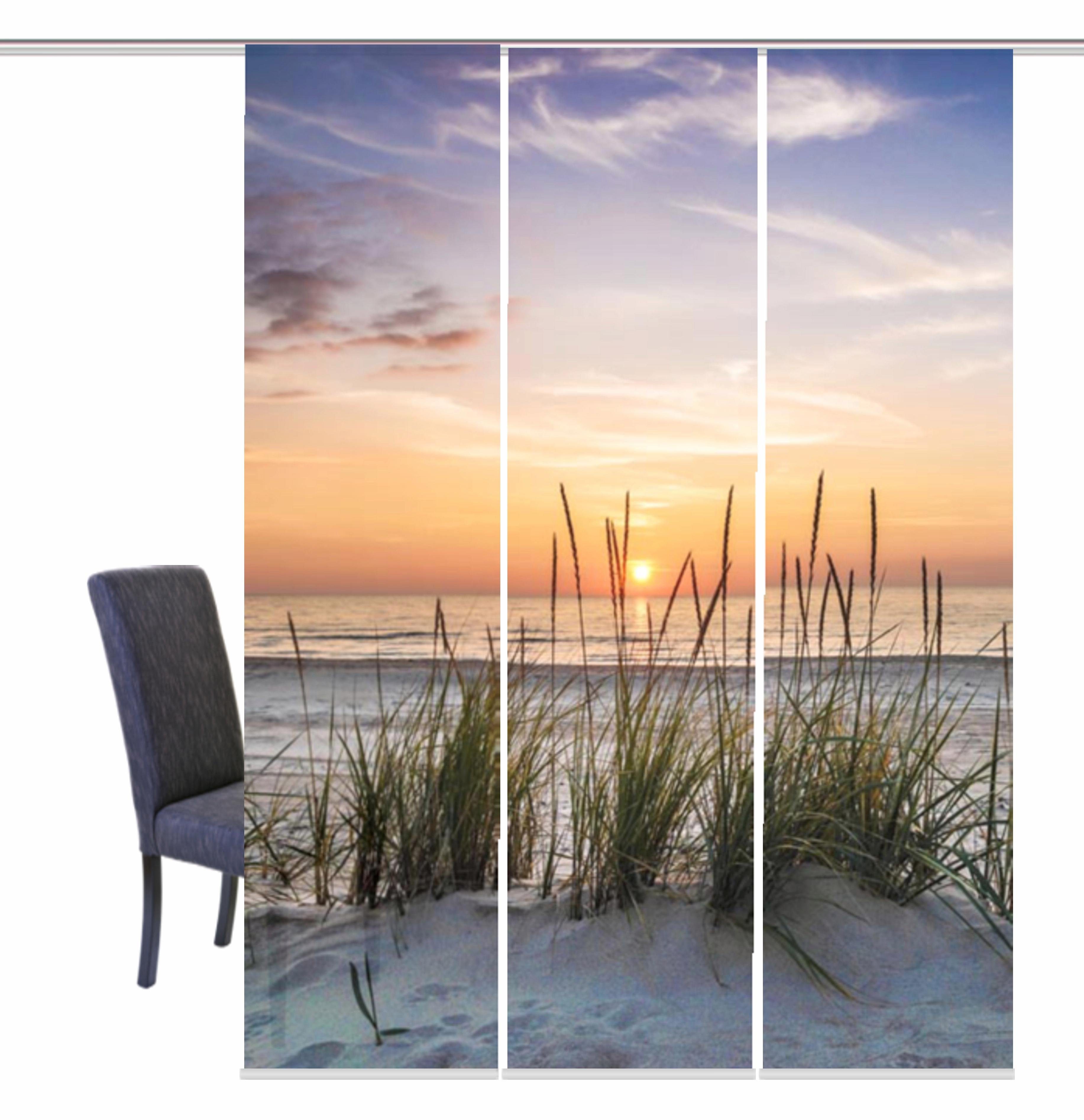 HOME WOHNIDEEN Schiebegardine EVENING (3 St), Klettband, blickdicht, HxB: 2 günstig online kaufen