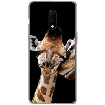 MuchoWow Handyhülle Giraffe - Tiere - Schwarz - Porträt - Tiere, Phone Case, Handyhülle OnePlus 7, Silikon, Schutzhülle