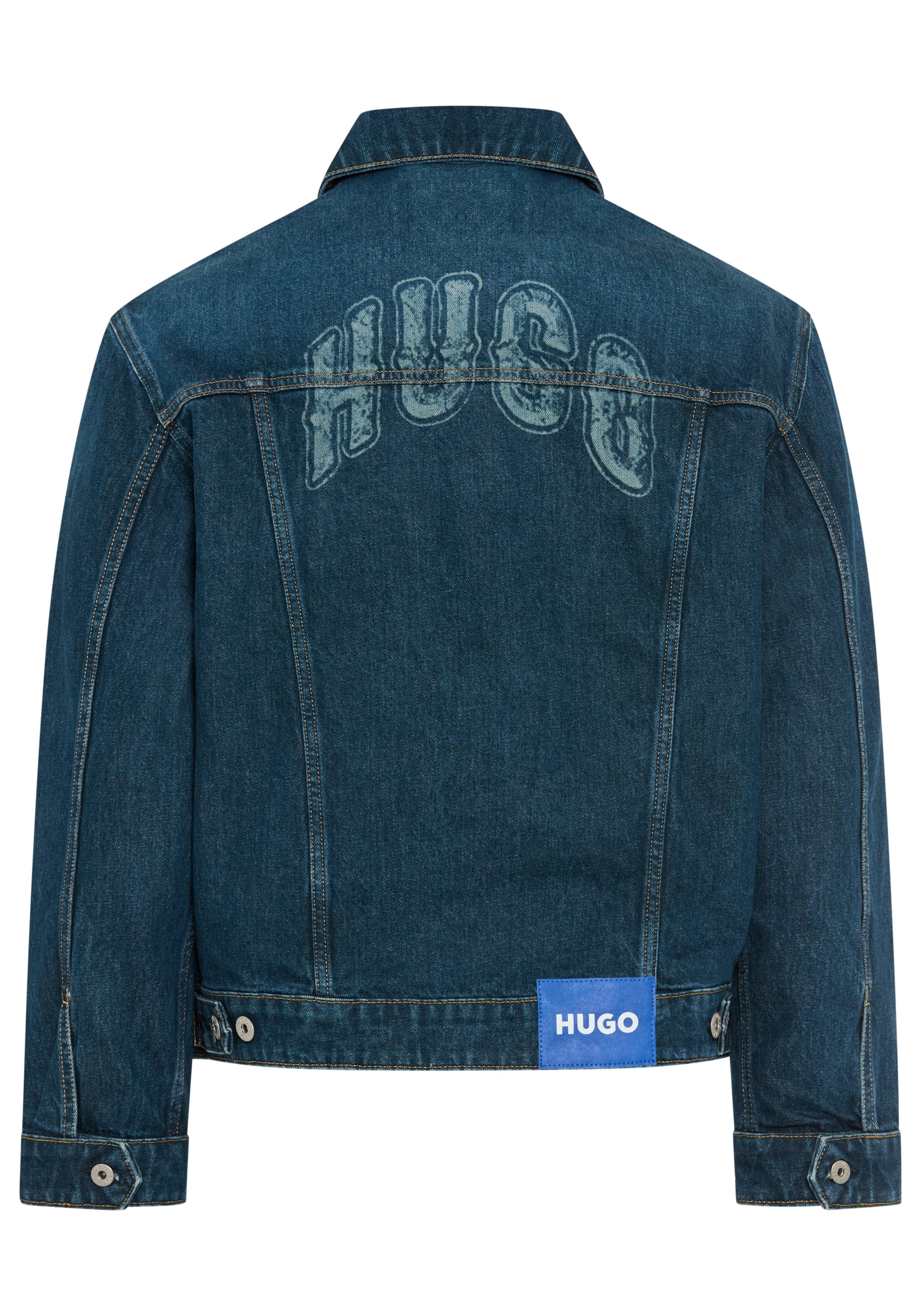 HUGO Jeansjacke Dex Regular Fit, Used-Effekte