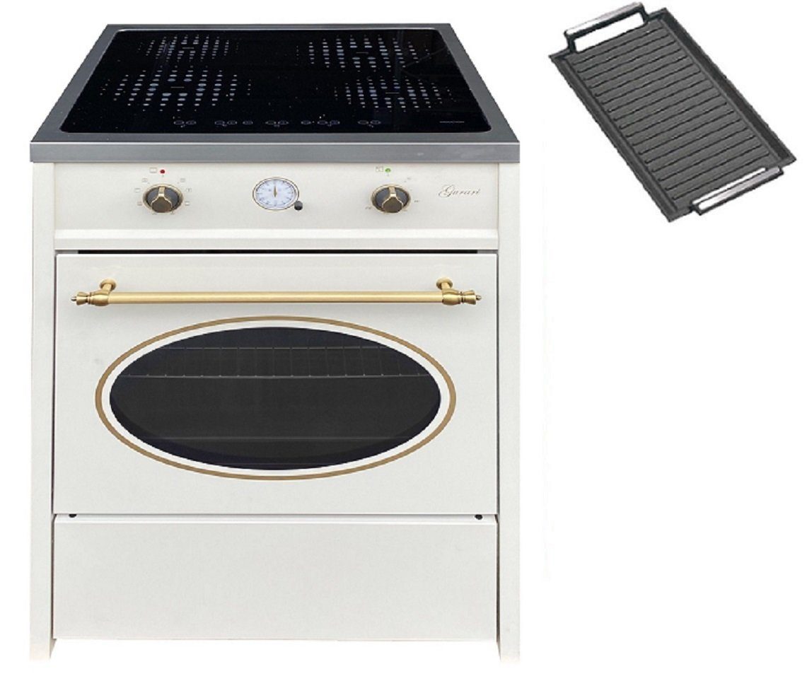 GURARI Induktions-Standherd GCH E 612 Cr r +Grillplatte, Retro Induktions Standherd 60 cm/ 60 L+Grillplatte