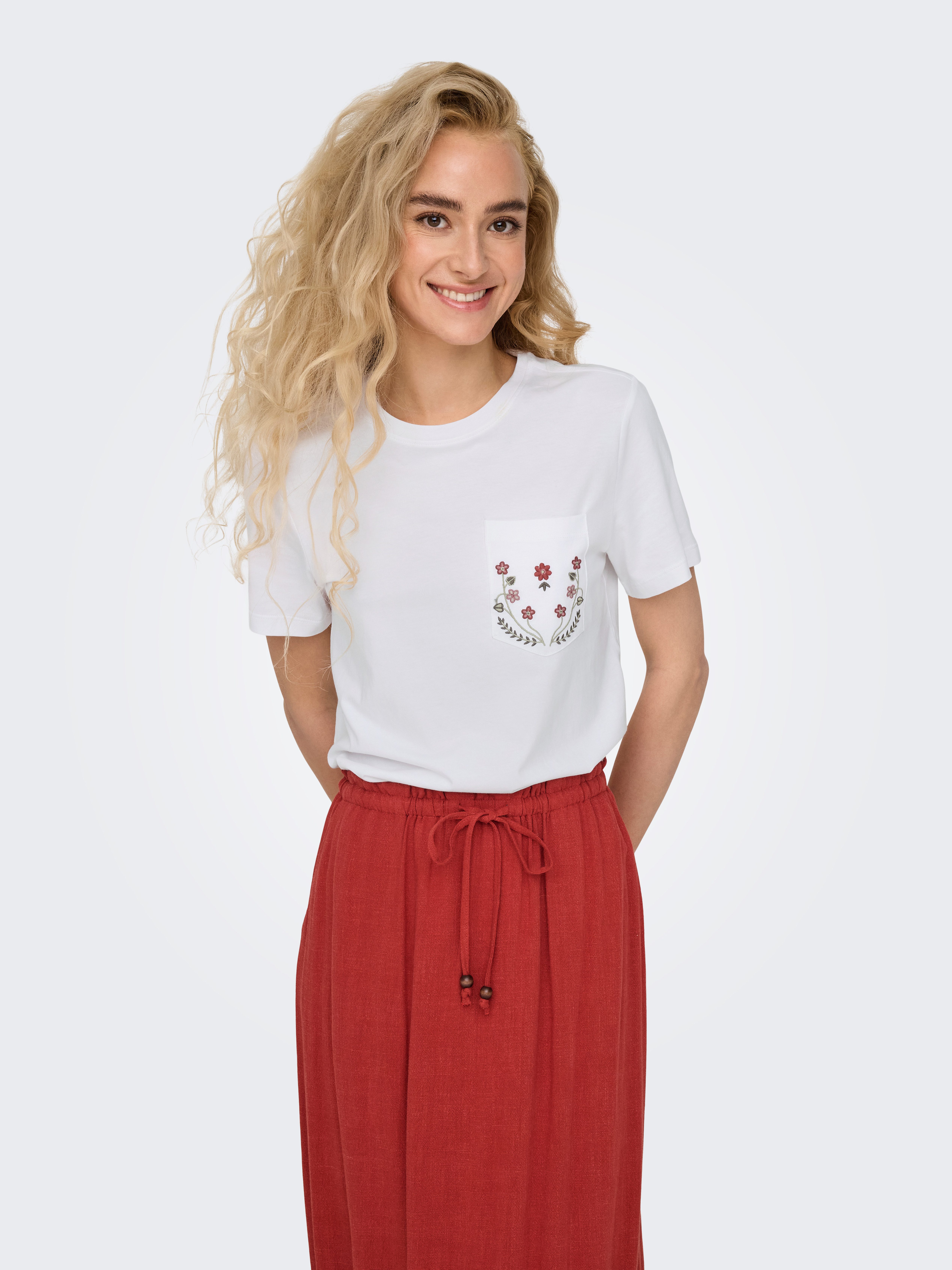 Kurzarmshirt ONLPOLLY LIFE REG S/S POCKET TOP BOX JRS