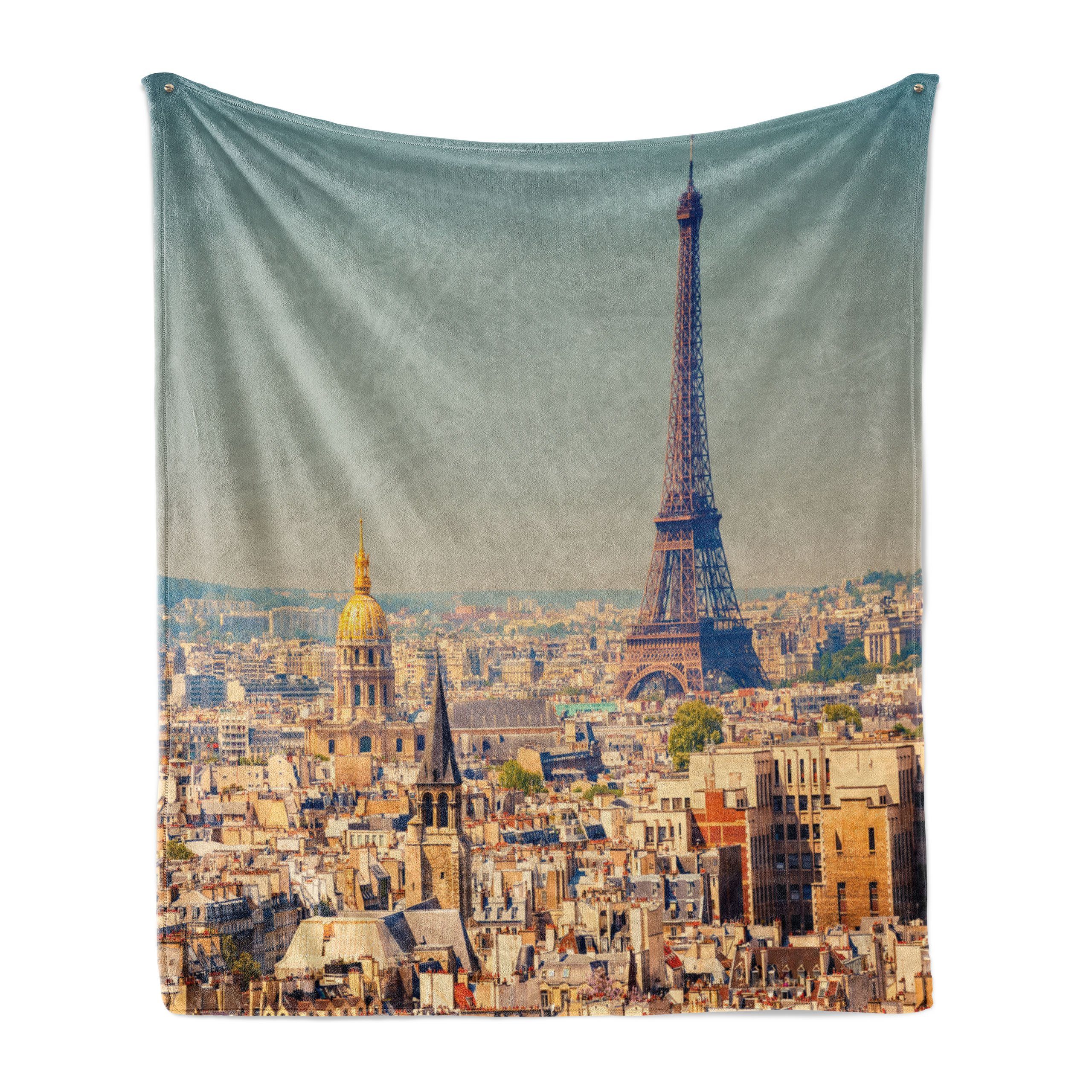 für Wohndecke Abakuhaus, Außenbereich, und Paris den Gemütlicher von Innen- Eiffelturm Stadtbild Plüsch
