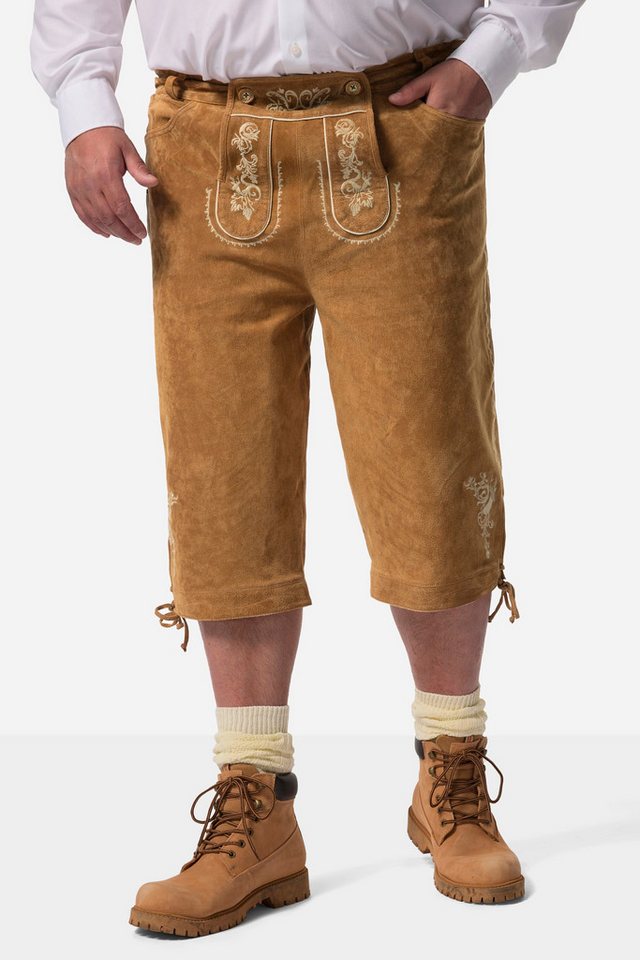 Men Plus Lederhose 3/4-Trachten-Lederhose echtes Leder
