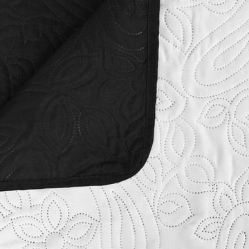 Baumwollbettdecke, Zweiseitige Tagesdecke Gesteppt 170 x 210 cm Schwarz und Weiß, vidaXL, Bezug: Baumwolle