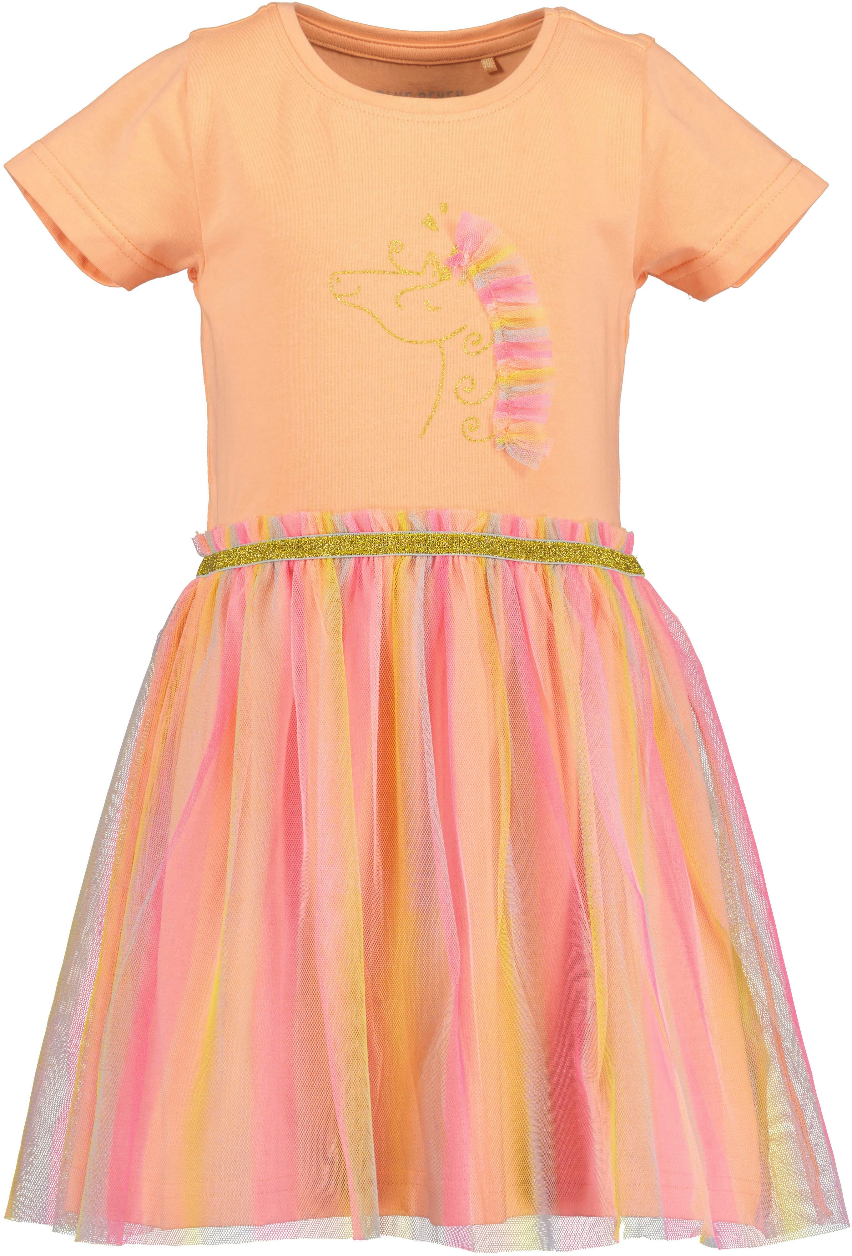 Blue Seven Jerseykleid (1-tlg) mit aufgesetztem Tüllrock und tollem Frontmotiv